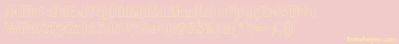 AlbionicnrotlRegular-Schriftart – Gelbe Schriften auf rosa Hintergrund