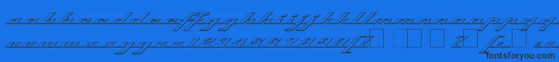 フォントTopSpeedOutline – 黒い文字の青い背景