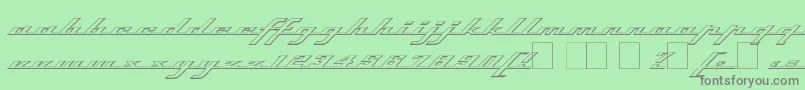 フォントTopSpeedOutline – 緑の背景に灰色の文字