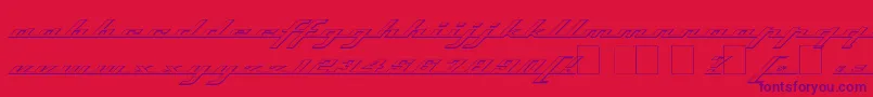 フォントTopSpeedOutline – 赤い背景に紫のフォント