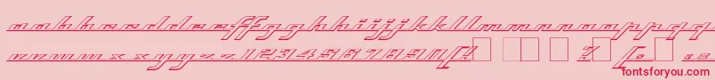 TopSpeedOutline-Schriftart – Rote Schriften auf rosa Hintergrund