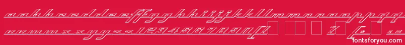 フォントTopSpeedOutline – 赤い背景に白い文字