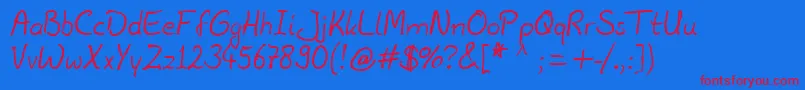 JuliusBThyssen Font – Red Fonts on Blue Background