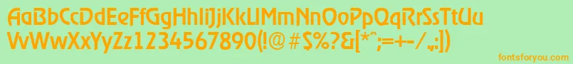 OnstageserialMediumRegular Font – Orange Fonts on Green Background