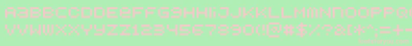 Bitdust1-fontti – vaaleanpunaiset fontit vihreällä taustalla