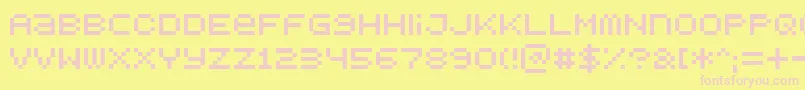 Bitdust1-fontti – vaaleanpunaiset fontit keltaisella taustalla