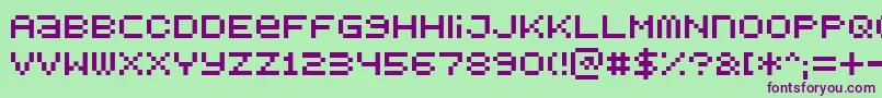 Bitdust1 Font – Purple Fonts on Green Background