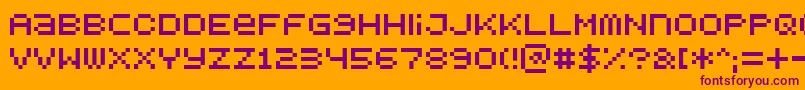 フォントBitdust1 – オレンジの背景に紫のフォント