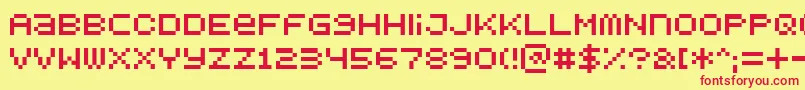 フォントBitdust1 – 赤い文字の黄色い背景