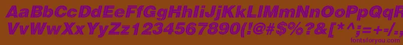 SansdecoracItalic Font – Purple Fonts on Brown Background