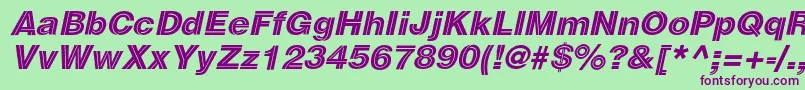 SansdecoracItalic Font – Purple Fonts on Green Background