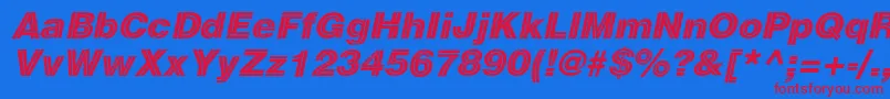 SansdecoracItalic Font – Red Fonts on Blue Background