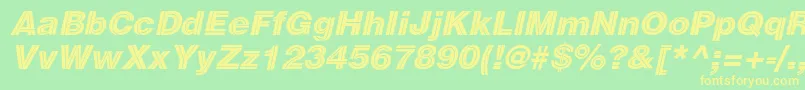 SansdecoracItalic Font – Yellow Fonts on Green Background