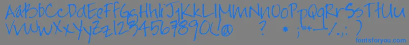 Jayne Print Hand Font – Blue Fonts on Gray Background