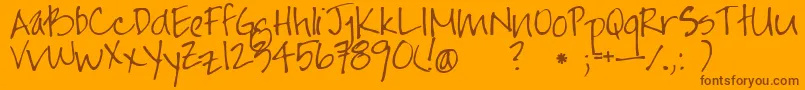 Jayne Print Hand Font – Brown Fonts on Orange Background