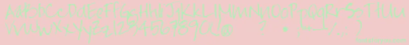Jayne Print Hand Font – Green Fonts on Pink Background