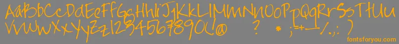 Jayne Print Hand Font – Orange Fonts on Gray Background