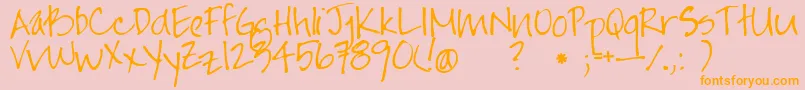 Police Jayne Print Hand – polices orange sur fond rose