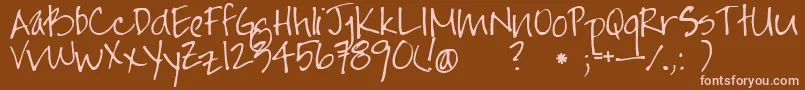 Jayne Print Hand-Schriftart – Rosa Schriften auf braunem Hintergrund