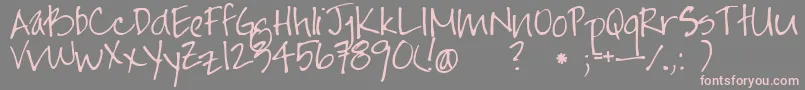 Jayne Print Hand Font – Pink Fonts on Gray Background