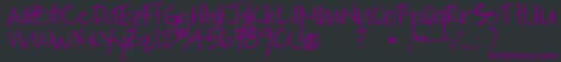 Jayne Print Hand Font – Purple Fonts on Black Background