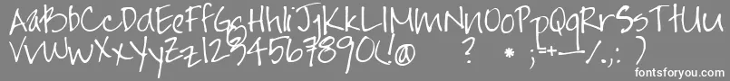 Jayne Print Hand Font – White Fonts on Gray Background