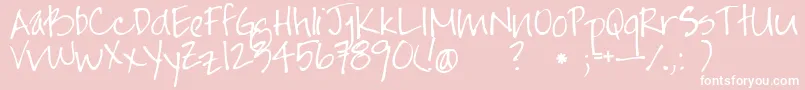 Jayne Print Hand Font – White Fonts on Pink Background