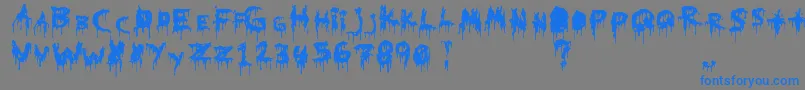 フォントHomicideEffect – 灰色の背景に青い文字