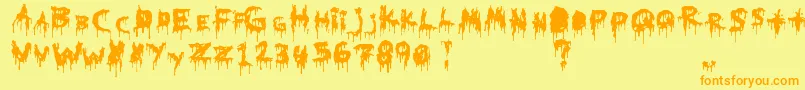 HomicideEffect Font – Orange Fonts on Yellow Background