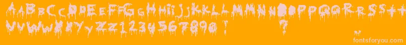 HomicideEffect-Schriftart – Rosa Schriften auf orangefarbenem Hintergrund