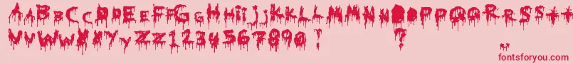 HomicideEffect-Schriftart – Rote Schriften auf rosa Hintergrund