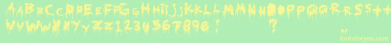 HomicideEffect Font – Yellow Fonts on Green Background