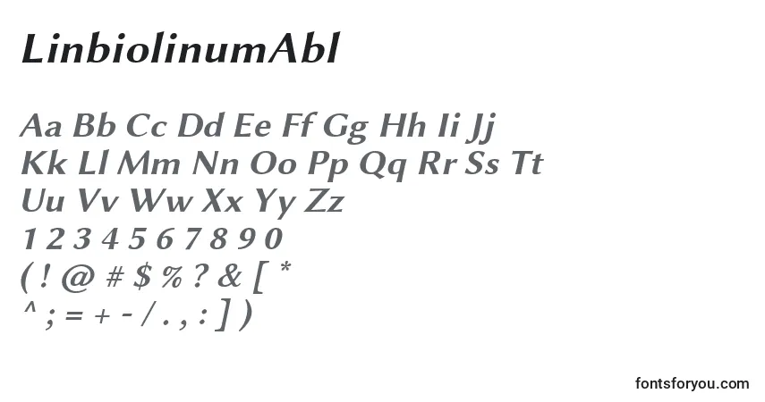 Шрифт LinbiolinumAbl – алфавит, цифры, специальные символы