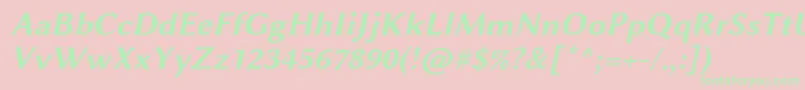 LinbiolinumAbl-Schriftart – Grüne Schriften auf rosa Hintergrund