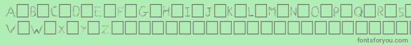 フォントFaraday – 緑の背景に灰色の文字