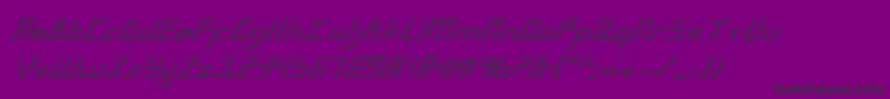 Blue July 3D-Schriftart – Schwarze Schriften auf violettem Hintergrund