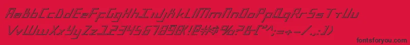 フォントBlue July 3D – 赤い背景に黒い文字