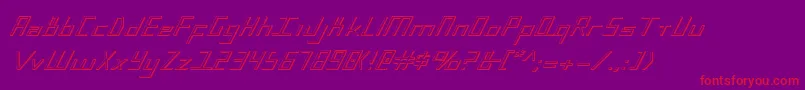 Blue July 3D-Schriftart – Rote Schriften auf violettem Hintergrund