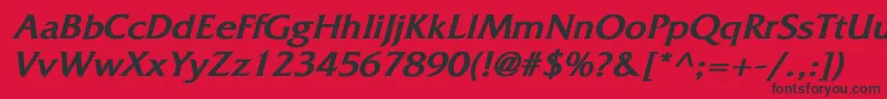 FritzquadrataBoldItalic Font – Black Fonts on Red Background