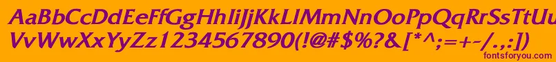 Шрифт FritzquadrataBoldItalic – фиолетовые шрифты на оранжевом фоне