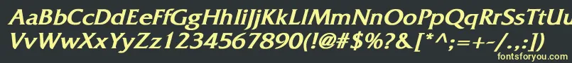 Шрифт FritzquadrataBoldItalic – жёлтые шрифты на чёрном фоне