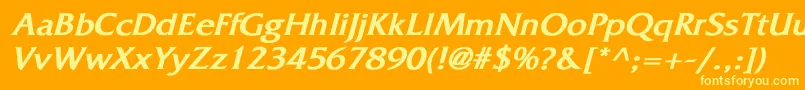 FritzquadrataBoldItalic Font – Yellow Fonts on Orange Background
