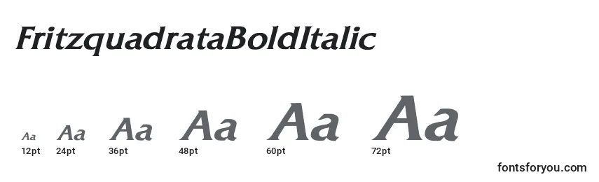 Größen der Schriftart FritzquadrataBoldItalic