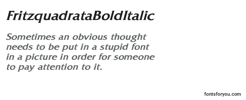 FritzquadrataBoldItalic Font