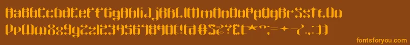 Wyvernww Font – Orange Fonts on Brown Background