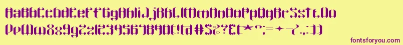 Wyvernww-Schriftart – Violette Schriften auf gelbem Hintergrund