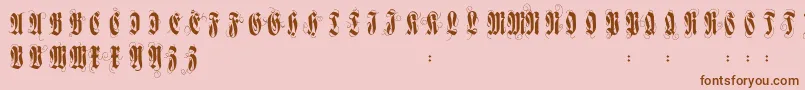 Flourishversal Font – Brown Fonts on Pink Background