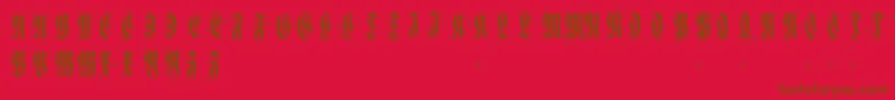 Flourishversal Font – Brown Fonts on Red Background