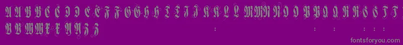 Flourishversal Font – Gray Fonts on Purple Background