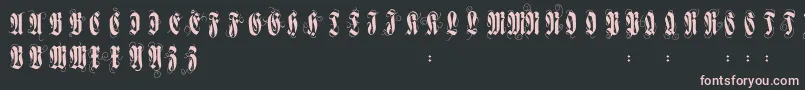 Flourishversal Font – Pink Fonts on Black Background